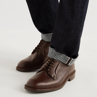 Chaussures en Cuir de Ville pour Homme, Véritable Cuir à Semelle Épaisse, Chaussures Décontractées à Lacets pour Papa, Chaussures de Travail et de Ville pour Homme