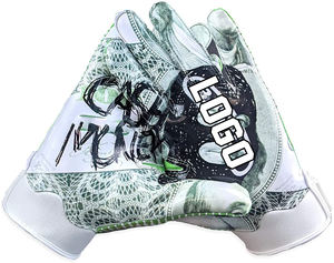 Nouveaux gants de football américain avec logo OEM personnalisé gants de football américain au dos sublimé à paume hautement collante - Product Image 2