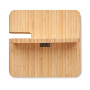BOOGAR Chargeur sans fil 3-en-1 Gadgets personnalisés en bambou et en bois - Product Image 4