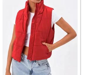 Chaqueta de invierno para mujer de alta calidad personalizada 2025, transpirable, impermeable, talla XS, estampado Floral Vintage, sin mangas, cuello alto - Product Image 4