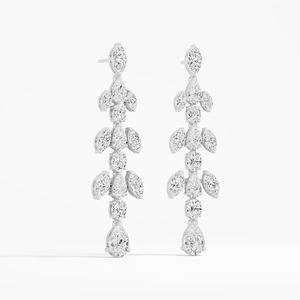 Boucles d'oreilles en diamant de laboratoire de qualité supérieure, cadeau pour elle, anniversaire, Saint-Valentin, coupe ovale, marquise, poire, or massif 14K/18K - Product Image 4