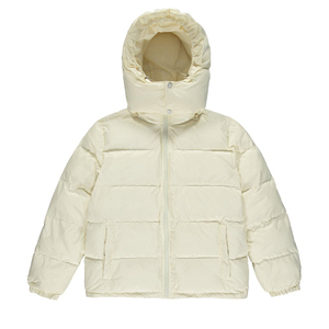 Manteau rembourré à capuche en polyester respirant et coupe-vent pour hommes Vestes à bulles de couleur unie avec fermeture éclair pour vêtements de sport en plein air - Product Image 3