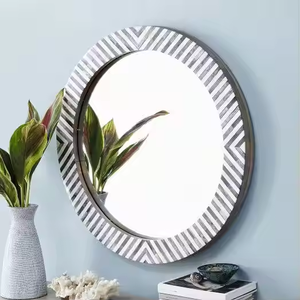 Marco de espejo de pared con incrustaciones de hueso estándar, forma personalizable para regalo decorativo para el hogar, oficina, uso en Hotel, artesanías de media luna - Product Image 4