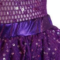 Ensemble de danse pour femmes, violet métallisé scintillant, design personnalisable, léger, de haute qualité, élégant, dentelle, paillettes, pour adultes