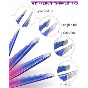 Set 9 Flower Pattern Precision Anti-Static Stainless Steel Eyelash Eyebrow Tweezers <b>Nail</b> Clipper Facial Ingrown Steel Case 2026 - Product Image 2