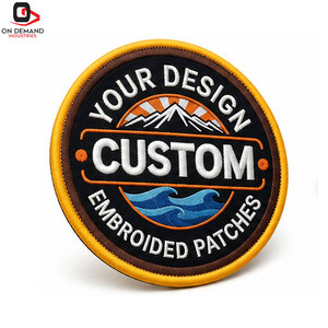 High Quality Embroidered <b>Sew</b>-<b>On</b> Custom Garment <b>Patches</b> with Canvas Fabric 3D Stitching Custom Colors - Product Image 6