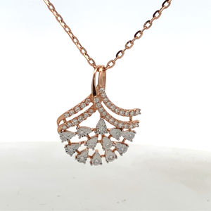 Conjunto de Pendientes y Colgante de Diamantes en Oro Rosa de 18K - Product Image 4