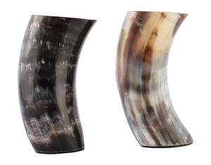 Chopes en corne viking artisanales pour bière et café, gravées, en corne naturelle, avec poignée, pour le Moyen Âge - Product Image 3