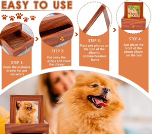 Hiện Đại Thân Thiện Với Môi Trọng Lượng Nhẹ Bằng Gỗ Pet Tưởng Niệm Khung Ảnh Lurn Với Ngăn Kéo Tái Sử Dụng Hình Chữ Nhật Lưu Trữ Lưu Trữ Hộp - Product Image 4