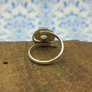 แหวนสายรัดแบบโบฮีเมียนเรียบง่ายถูกประดิษฐ์ขึ้น925เงินสเตอร์ลิงพร้อมโรสควอตซ์เพชรสำหรับเครื่องประดับงานแต่งงานของผู้หญิง - Product Image 2