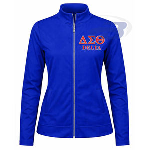 For Sorority Royal Blue Full-Zip Plus Size <b>Winter</b> <b>T</b>-<b>Shirts</b> Women Bold 1913 Greek Letters DST Sorority Custom Logo - Product Image 2