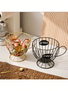 Panier à fruits en laiton tendance 2024, style Art déco industriel, décoration de table pour la maison et l'hôtel, écologique, multifonctionnel, gain de place, rangement - Product Image 2