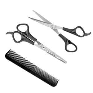 Kit professionnel de ciseaux de coupe de cheveux en acier inoxydable manche en plastique taille 6.5 pouces meilleure qualité à bas prix fournisseur Pakistan - Product Image 1