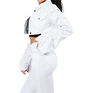 Nouveau design Veste en jean pour femmes avec strass Veste en jean délavée à l'acide personnalisée pour l'extérieur Meilleure vente en gros OEM ronpex - Product Image 3