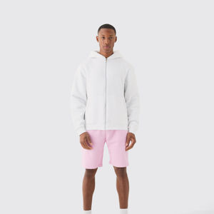 Automne unisexe 100% coton fermeture éclair sweats à capuche personnalisable hiver polaire écologique 380g solide sweats à capuche - Product Image 6