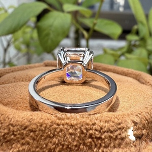 Bague de fiançailles en diamant taille coussin 3,00 CT, or massif 10K, bague solitaire avec sertissage à griffes, taille coussin 9x9mm, bague de mariage - Product Image 5