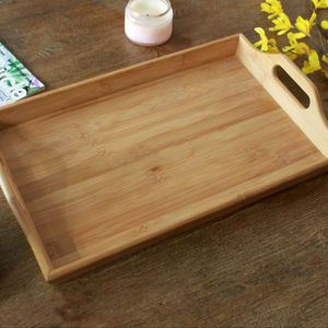 Plateau de service en bois fait à la main classique indien élégant plateau de nourriture de fantaisie d'excellente qualité plateau décoratif en gros de taille personnalisée - Product Image 1