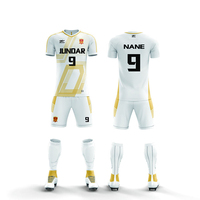 Ensemble de survêtements de football personnalisés en gros, imprimés par sublimation, respirants, de haute qualité, 100 % polyester