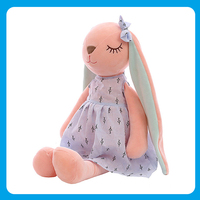 2024 vente chaude magnifiquement cousu lapin en peluche jouet bas prix longues oreilles dessin animé poupée parfait sommeil et cadeau jouet à vendre