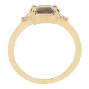 Anillo de Compromiso de Oro Puro con Zafiro Azul Corte Esmeralda, Anillo de Oro Puro de 14K/18K con Diamante Cultivado en Laboratorio con Engaste de Puntas - Product Image 3