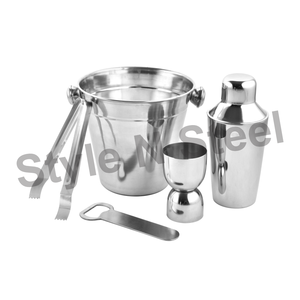 Juego de barras de acero inoxidable de 4 piezas de pared simple de primera calidad al por mayor juego de herramientas de cóctel de diseño grabado juego de barras de material metálico herramientas - Product Image 2