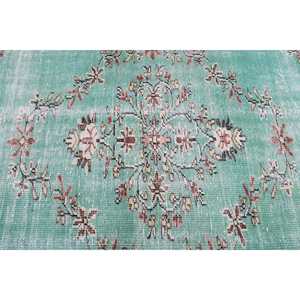 Tapis turc vintage 6x9,9 pieds, tapis persan vert - Product Image 5