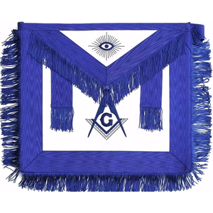 Delantal de alta calidad hecho a mano 2025 de piel de cordero 100% Masonic Master Mason Blue Lodge con flecos azules delantales personalizados - Product Image 1
