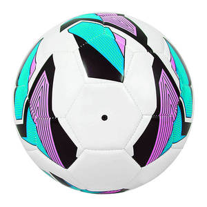Ballon de football personnalisé avec votre logo, taille sur mesure, pas cher, imprimé rayé coloré, pour matchs et entraînements sportifs en équipe, en PU - Product Image 2