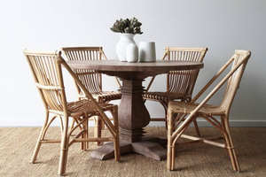 rustic style antique dining <b>chairs</b> made from woven <b>rattan</b> dining room furniture - Product Image 5