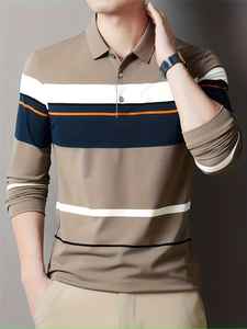 Nueva Camiseta Polo Casual de Alta Calidad 100% Algodón para Hombre, Mangas Largas para Invierno, Transpirable, Jersey, Diseño Sólido, Personalizable - Product Image 3