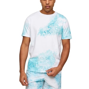Camiseta de Algodón 100% con Estampado Tie Dye en Espiral, Logotipo Personalizado, Estilo Urbano Holgado, Informal, Unisex, para Verano, Venta al Por Mayor - Product Image 1