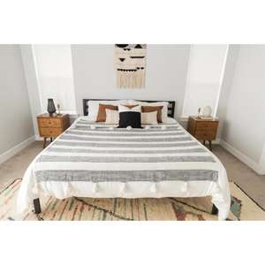 Couverture marocaine faite à la main, authentique artisanat berbère, couverture douce tissée à motifs tribaux, décoration d'intérieur, cadeau - Product Image 1