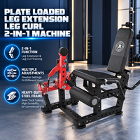 Machine à soulever les jambes et à flexion des jambes BN Commercial Plate Loaded 2 en 1, équipement d'entraînement pour la musculation personnelle et la salle de sport