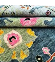 Vintage 8x10 émeraude élégance Oushak tapis noué à la main luxueux gris foncé salon tapis de sol beaux ensembles de tapis