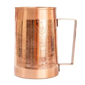 Jarra de cobre puro con diseño en relieve para servir agua, uso en la cocina del hogar - Product Image 2