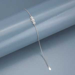 92.5 <b>Silver</b> Tennis <b>Bracelet</b> 191405 Rhodium & Gold Plated with Diamond & 18K Gold Religious Style <b>Charm</b> <b>Bracelet</b> - Product Image 2