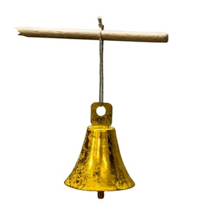 Golden Shinny Jingle Bell Haute Qualité Avec Golden Laef Fer Matériel Décoration De Noël Ornement Suspendu Cloches - Product Image 1