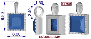 Pendentif en argent sterling 925 plaqué argent, forme carrée, pierre taillée, pierre de naissance de juin, labradorite - Product Image 5