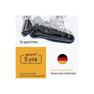 Rasoir électrique pour homme rechargeable avec 50 minutes d'autonomie, utilisation humide et sèche, étanche, rasoir miniature à cinq lames bleu pour le corps, IPX7 - Product Image 3