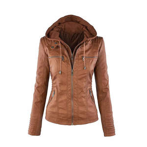 Chaqueta de Cuero Genuino para Mujer, Chaqueta de Invierno Transpirable, Rellena de Algodón de Punto, Ecológica, Impermeable, Reversible - Product Image 1
