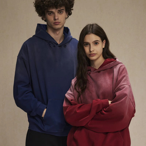 Sudadera con Capucha Extra Grande de Estilo Urbano, Personalizada, de Alta Calidad, Vintage, con Bolsillos Dobles, Desgastada, Decolorada al Sol, Lavada al Ácido, Bordada, de Felpa - Product Image 2