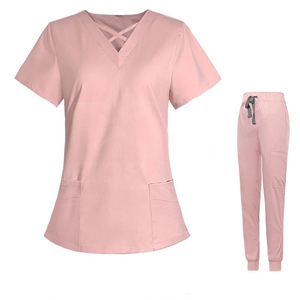 Wholesale High Quality <b>Burgundy</b> Jogger Medical Scrubs for Women & <b>Men</b> Plus Size Custom Logo Spandex/Polyester Hospital Uniforms - Product Image 1
