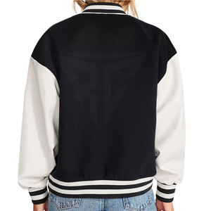 Veste d'hiver de haute qualité pour femmes manches longues Logo personnalisé Letterman vêtements de mode haut de gamme tricoté traité motif solide - Product Image 3