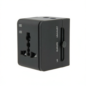 2.1A 2-USB <b>Universal</b> Travel <b>Adapter</b> EU AU UK US Compatible Black - Product Image 2