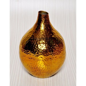 Lot de 3 vases à fleurs fantaisie en aluminium moulé, couleur argent, brillant, poli et plaqué or de haute qualité. - Product Image 6