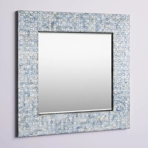 Marco de espejo decorativo de lujo con incrustaciones de nácar para la decoración del hogar, sala de estar y dormitorio. - Product Image 1