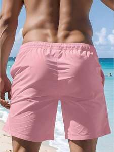 Vente en gros de shorts de fitness pour hommes à séchage rapide shorts décontractés respirants en maille unie de haute qualité Inde toile taille élastique cordon de serrage - Product Image 3