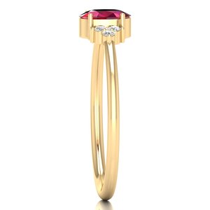 Bijoux REYES de luxe, design en argent sterling 925, certifié GRA, moissanite, magnifique coupe ovale, 0,5 rubis, pierre précieuse, cadeau - Product Image 3