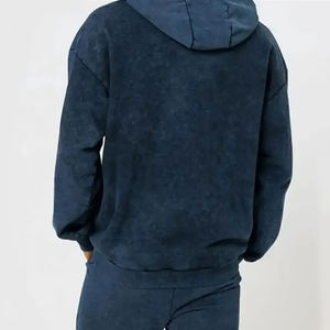 ชุดเสื้อฮู้ดและกางเกงซับเหงื่อสำหรับผู้ชายสินค้ามาใหม่ดีไซน์ตามสั่งแนวสตรีทแวร์เฮฟวีเวตเวตเวตเตอร์ซักกรดวินเทจ - Product Image 3