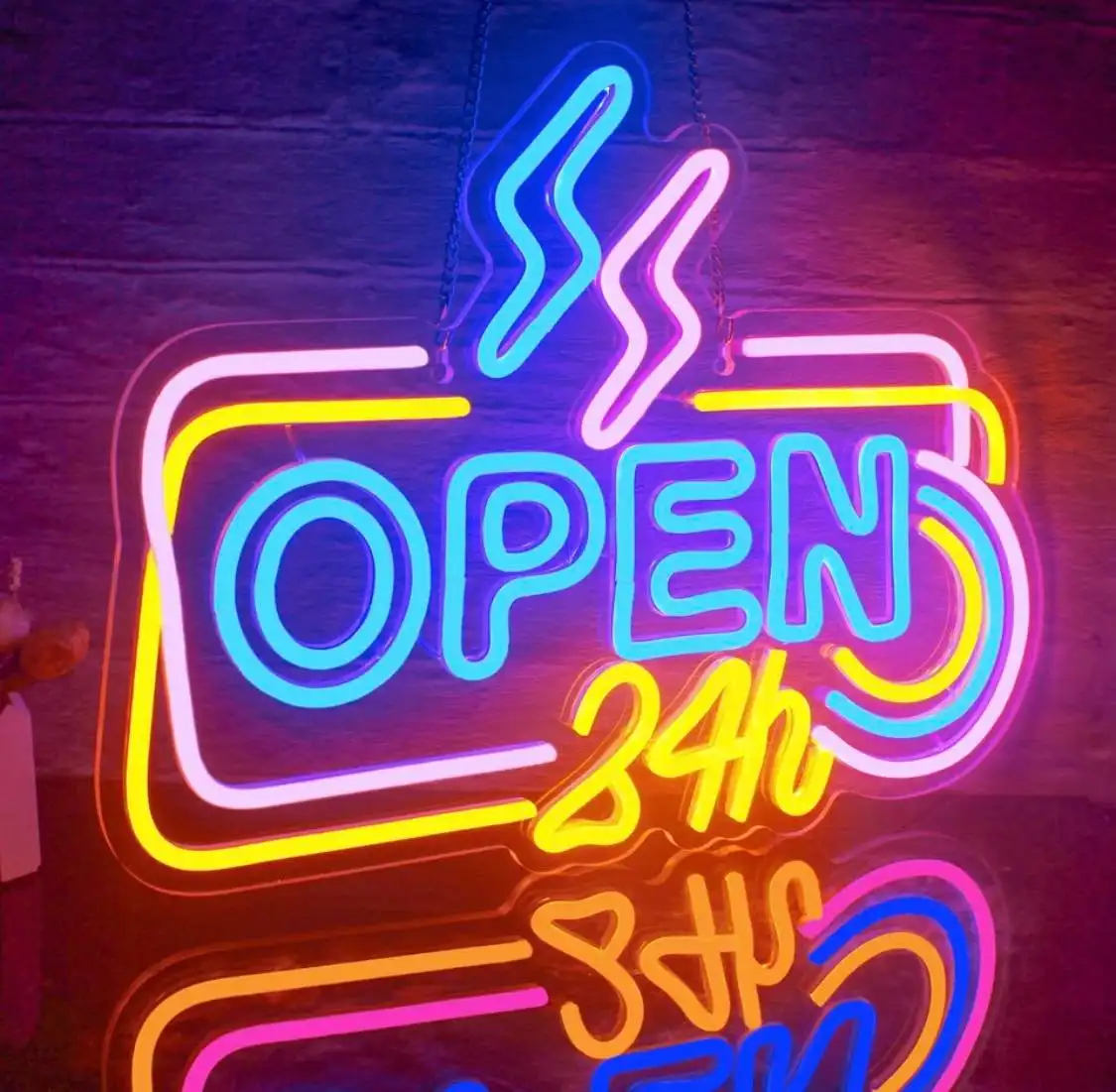 LED Open Light Up Sign Custom Store Business Logo Design Neon Sign Light LED para decoración de paredes